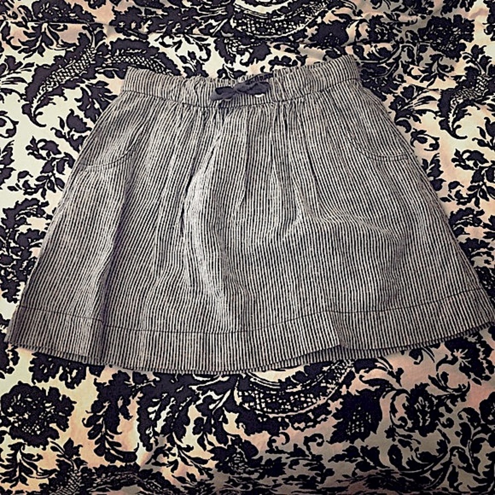 🔻J. Crew nautical Blue & White Striped Skirt Sz0